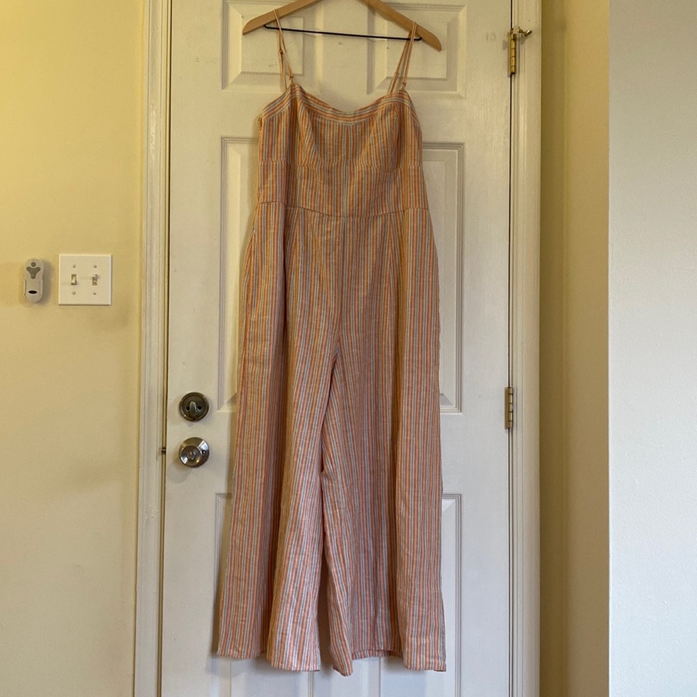 Striped Linen Jumpsuit